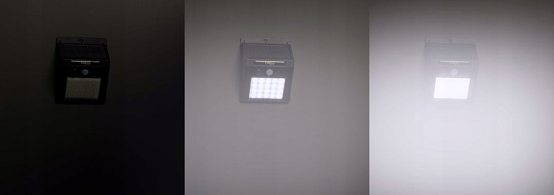 NEO LAMPA SOLARNA WISZĄCA ŚCIENNA 20SMD LED 250LM Z CZUJNIKIEM RUCHU 99-055