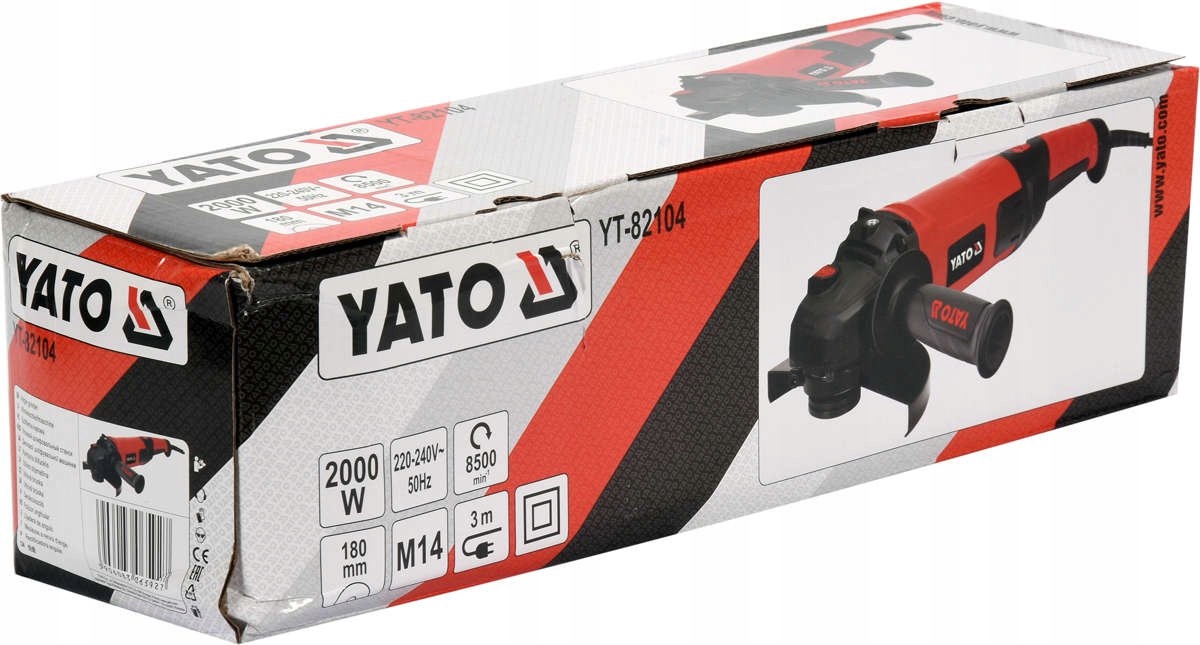 YATO SZLIFIERKA KĄTOWA KĄTÓWKA SIECIOWA 2000W 180MM ODPORNY KABEL YT-82104