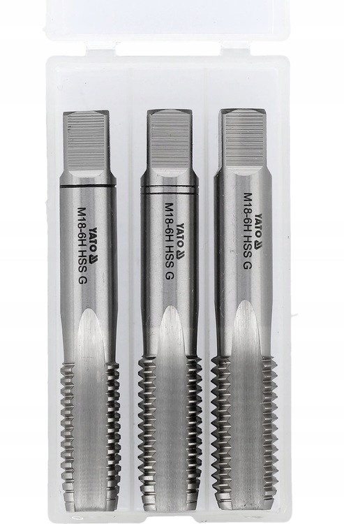 ZESTAW GWINTOWNIKÓW HSS M18 3SZT WSTĘPNY ZDZIERAK WYKAŃCZAK DIN 352 YT-2942