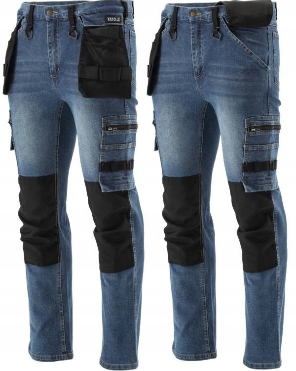 YATO SPODNIE ROBOCZE MONTERSKIE STRETCH JEANS DARK BLUE YT-79053 ROZM. L/XL