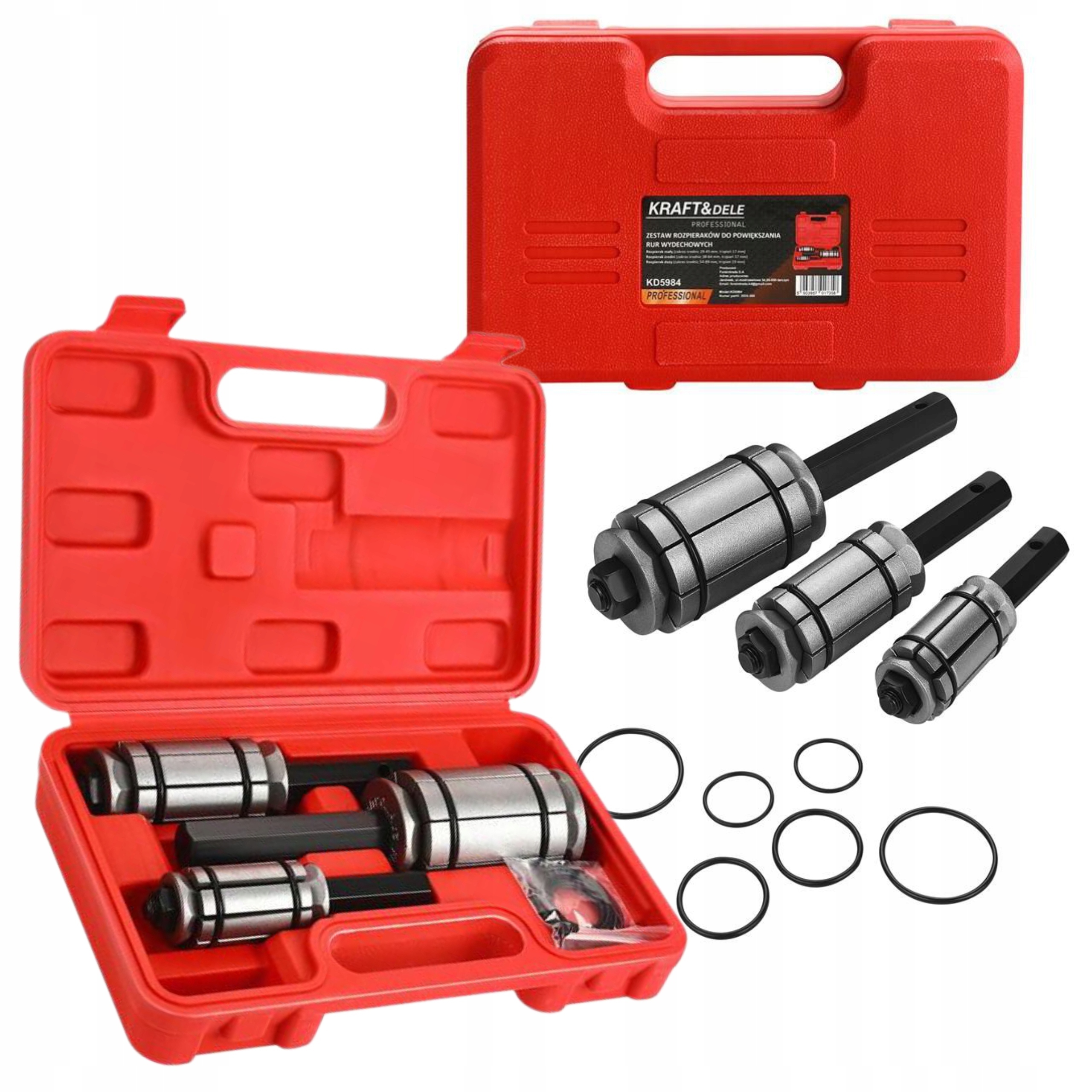 ZESTAW ROZPIERAKÓW DO ROZSZERZANIA KOŃCÓWEK RUR WYDECHOWYCH 3 SZT. SOLIDNY