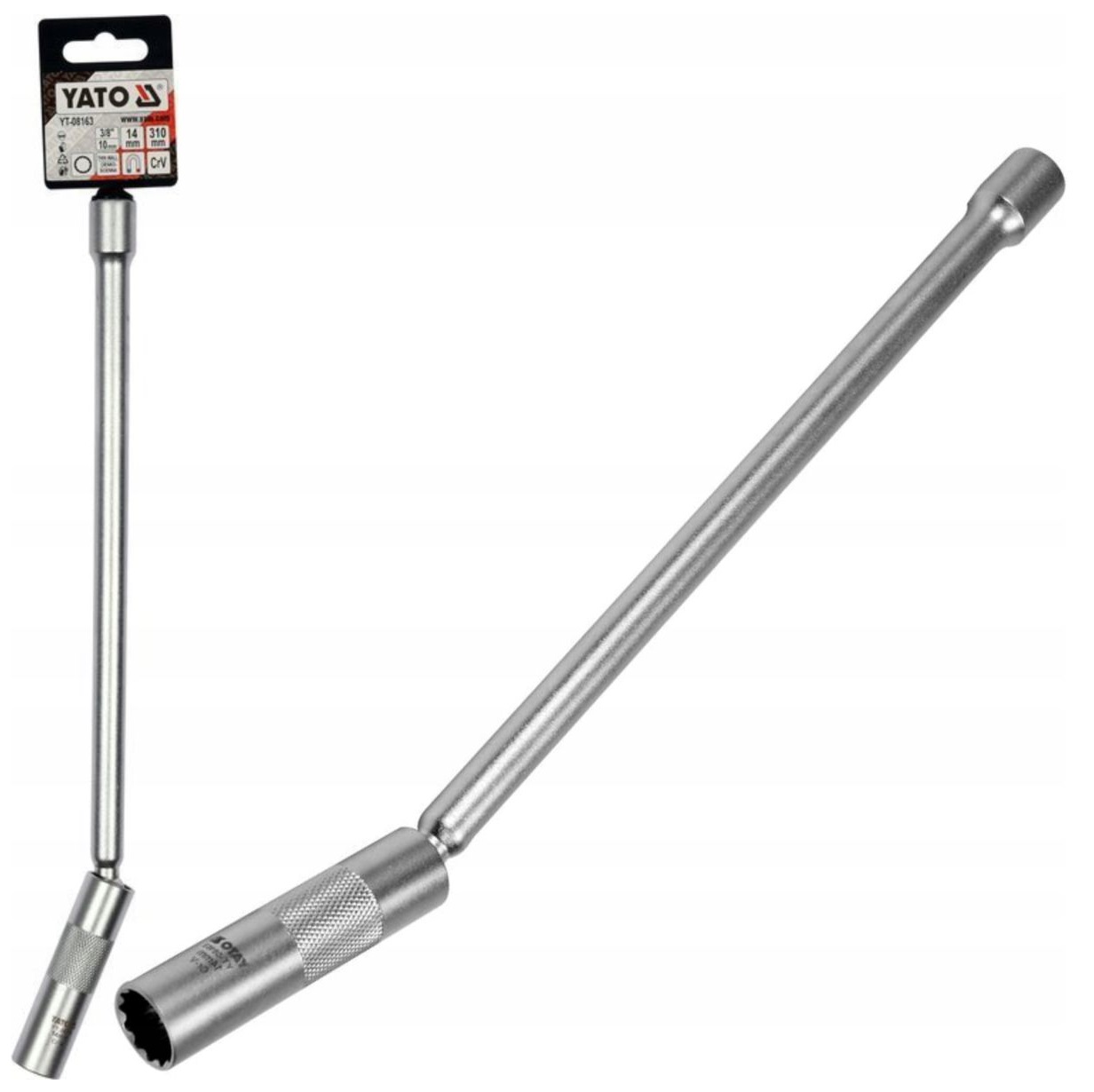 YATO KLUCZ DO ŚWIEC 14mm Z PRZEDŁUŻKĄ PRZGUBEM 3/8'' I MAGNESEM 310mm