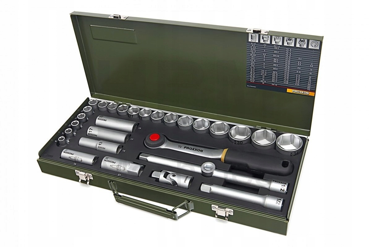 PROXXON ZESTAW DLA MECHANIKÓW 8 – 34MM 29 CZĘŚCI GRZECHOTKA NASADKIPR23000