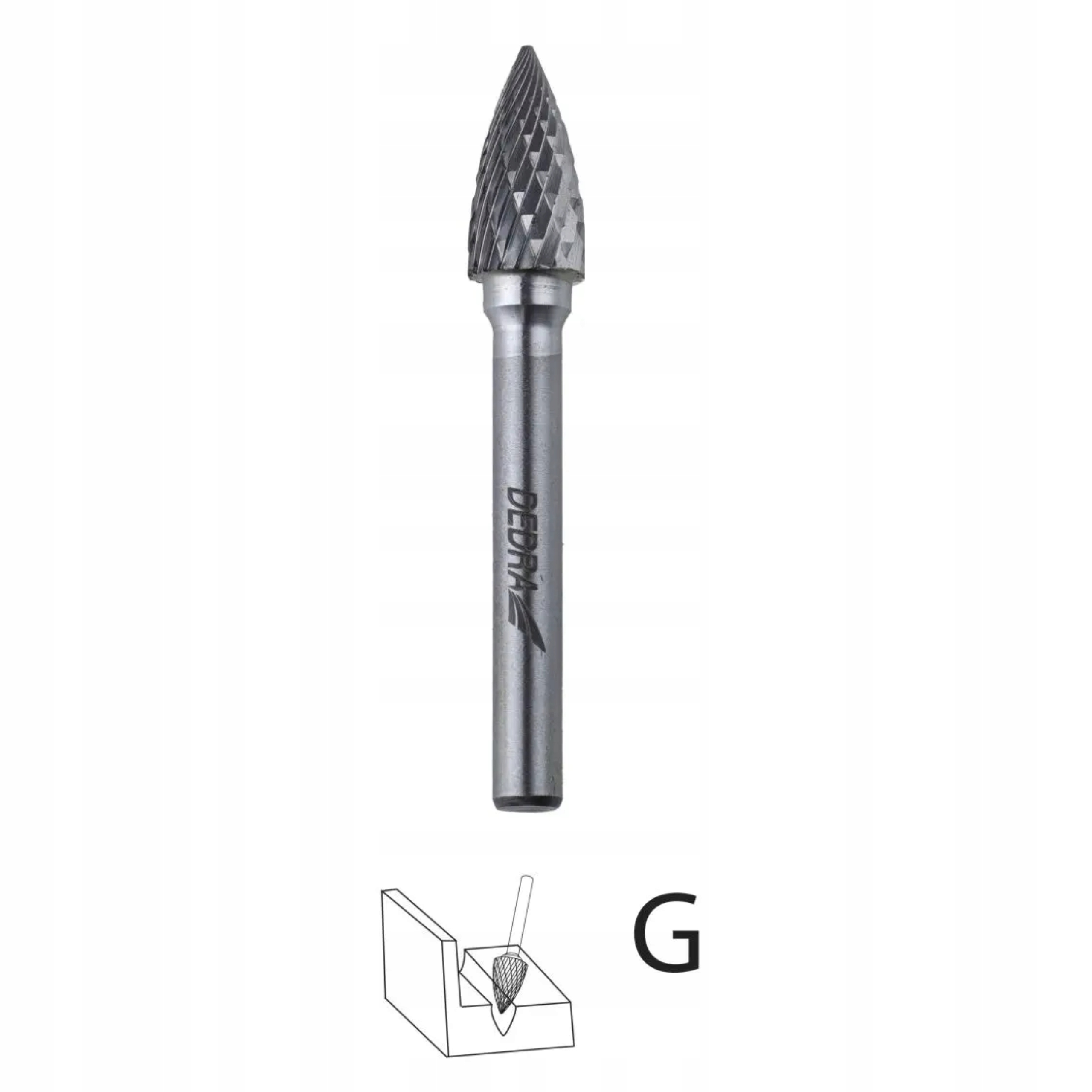 DEDRA FREZ TRZPIENIOWY OSTROŁUKOWY OSTRY G10X20MM TRZPIEŃ 6MM DEDRA 07F661
