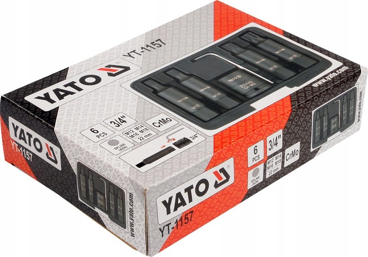 YATO YT-1157 ZESTAW BITÓW UDAROWYCH spline 3/4''