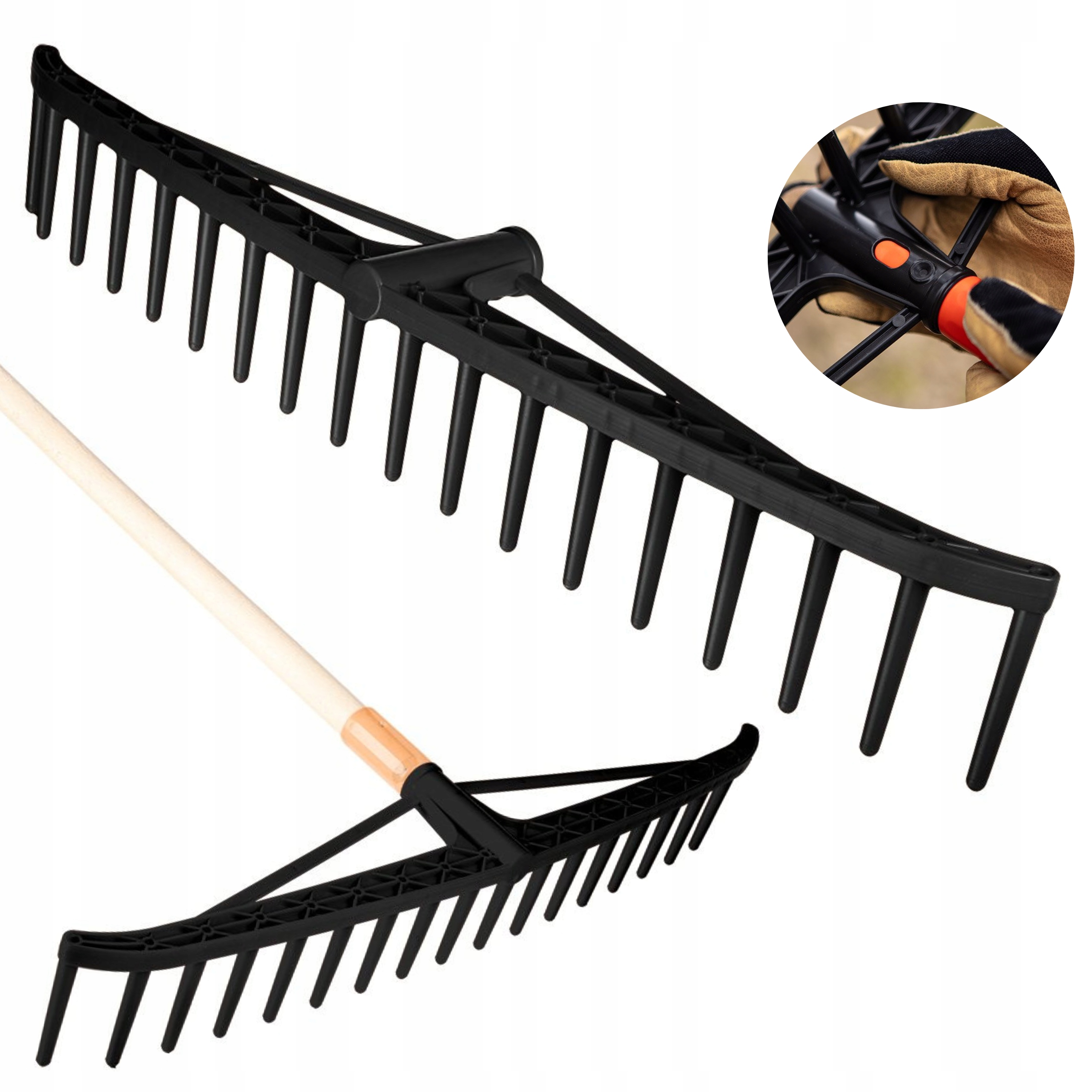 VERTO GRABIE OGRODOWE DO LIŚCI SIANA WZMOCNIONE 640MM BEZ TRZONKA 15G087