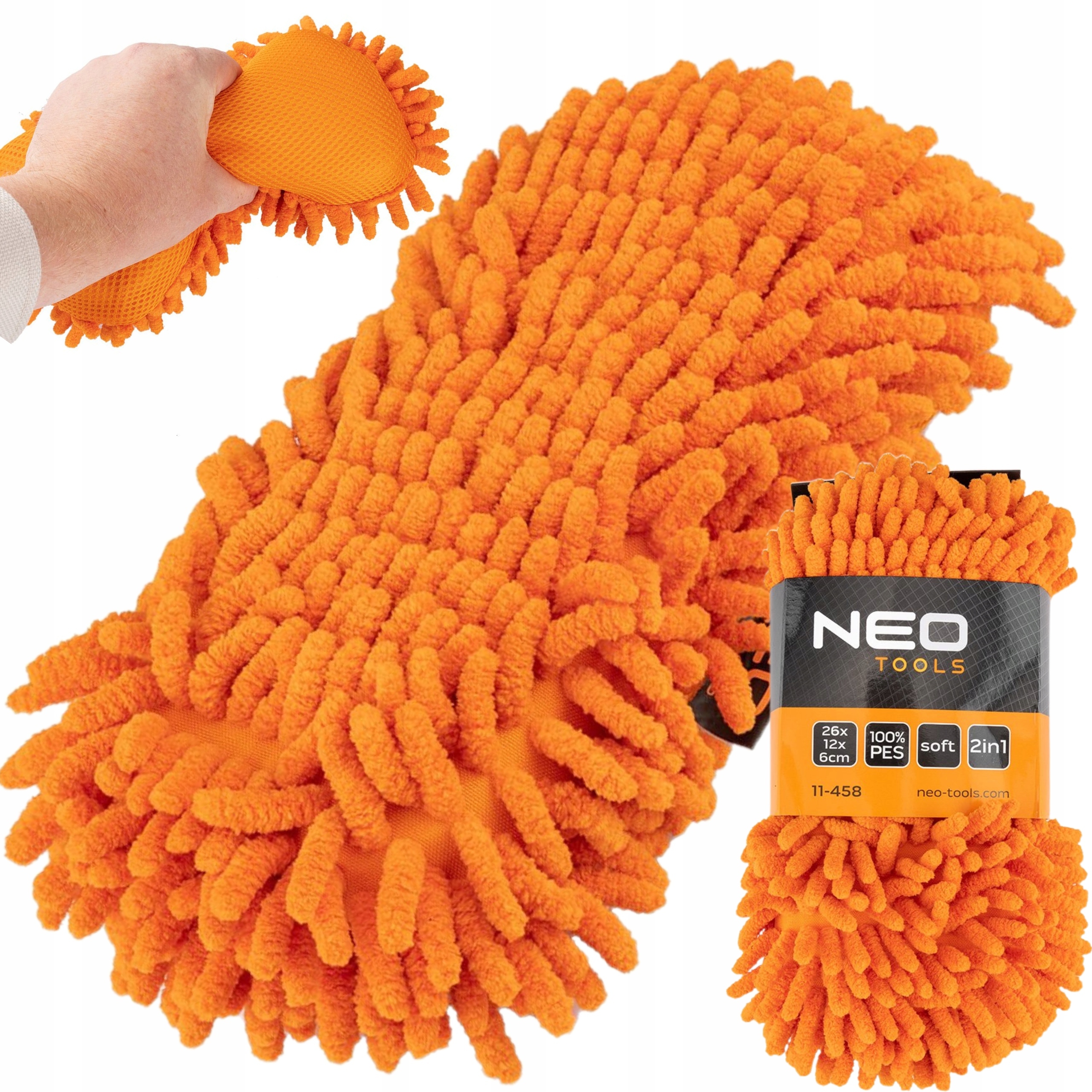 NEO GĄBKA MYJKA 2W1 DO MYCIA SAMOCHODU Z MIKROFIBRY 11-458