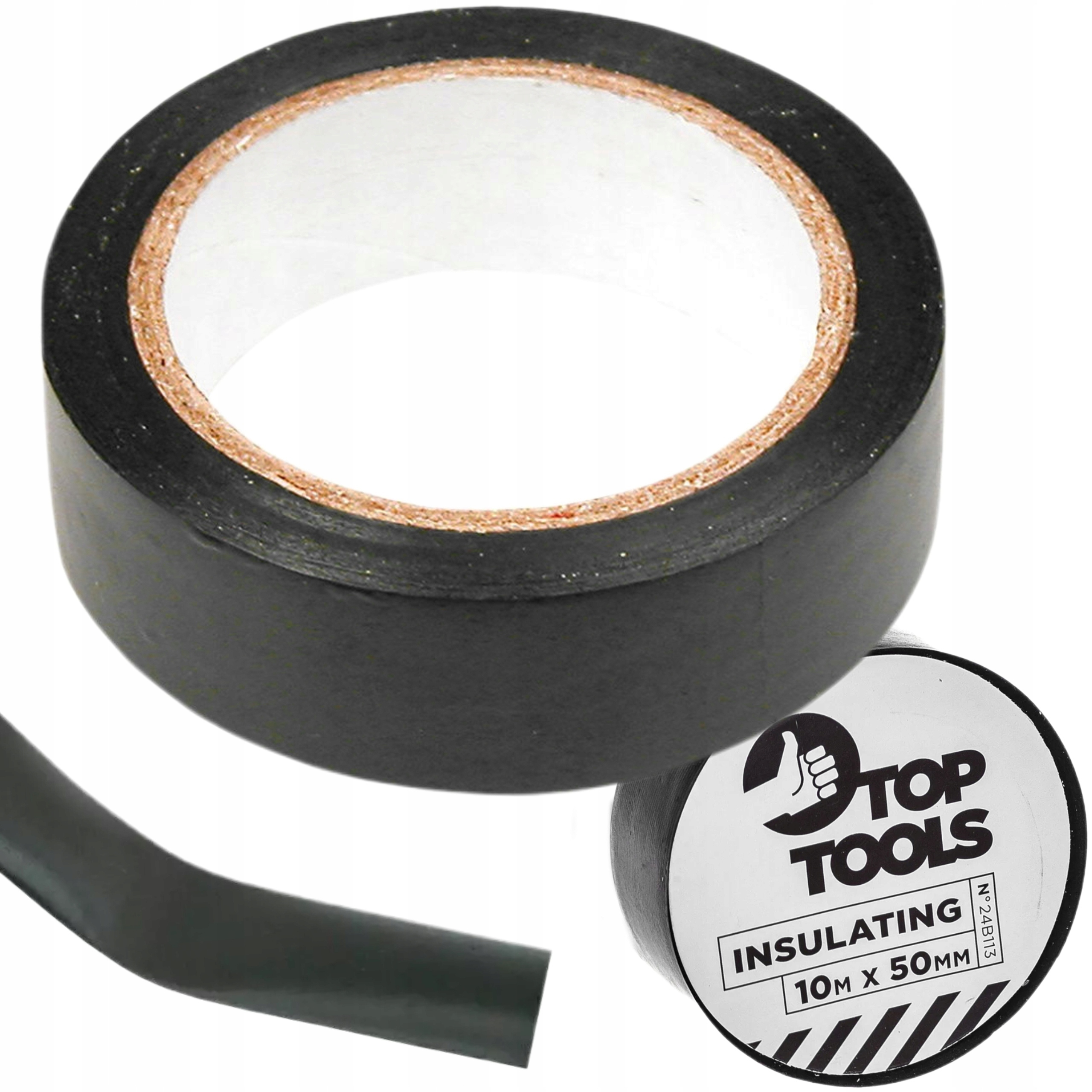 TOP TOOLS TAŚMA IZOLACYJNA 10 M X 50 MM CZARNA IZOLACJA PCV 24B113