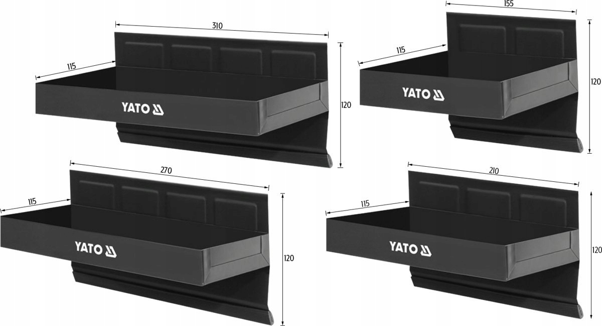 YATO KOMPLET ZESTAW PÓŁEK MAGNETYCZNYCH GRUBA BLACHA 4 SZTUKI YT-08682