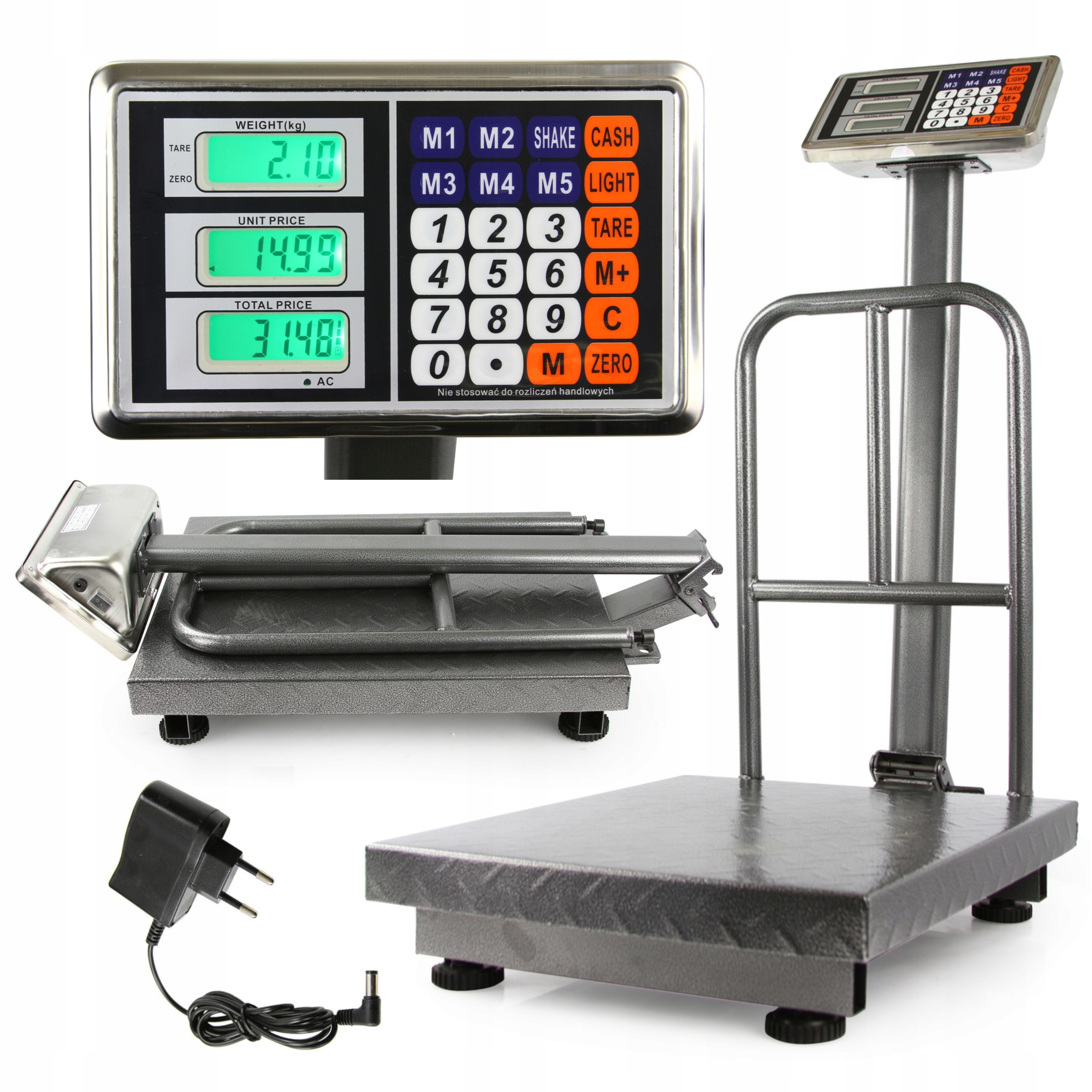 WAGA PRZEMYSŁOWA MAGAZYNOWA 300KG ELEKTRONICZNA DUŻA PLATFORMA LED BATERIA