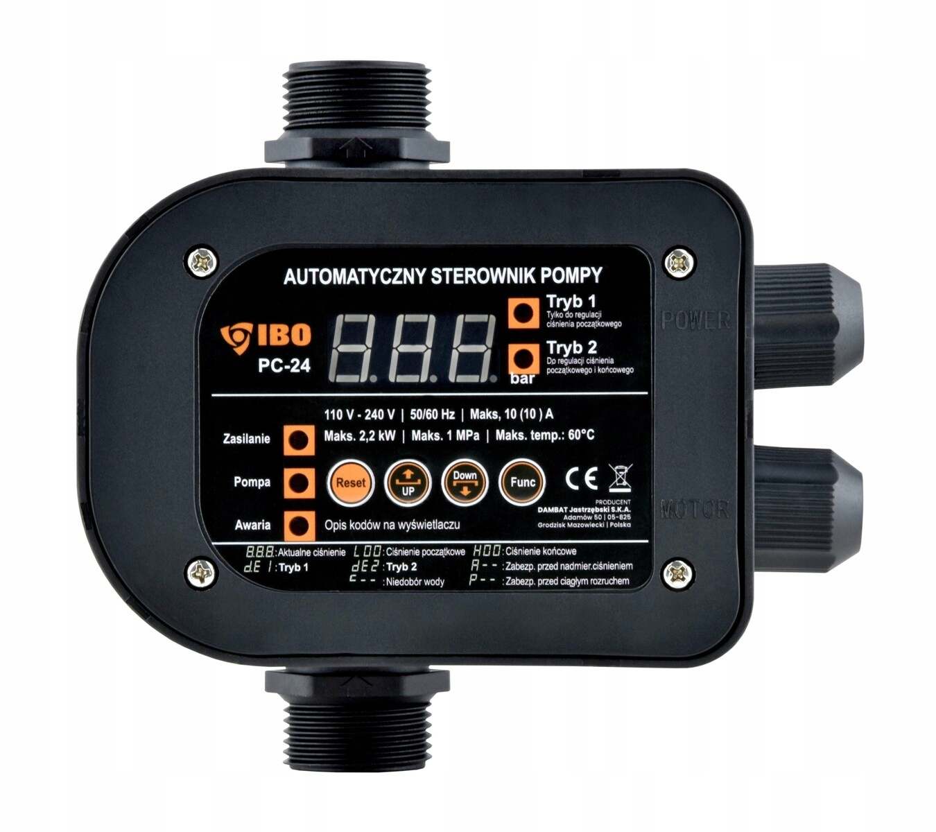 STEROWNIK ELEKTRONICZNY PC-24 IBO - 2 TRYBY PRACY ZABEZPIECZENIE POMPY