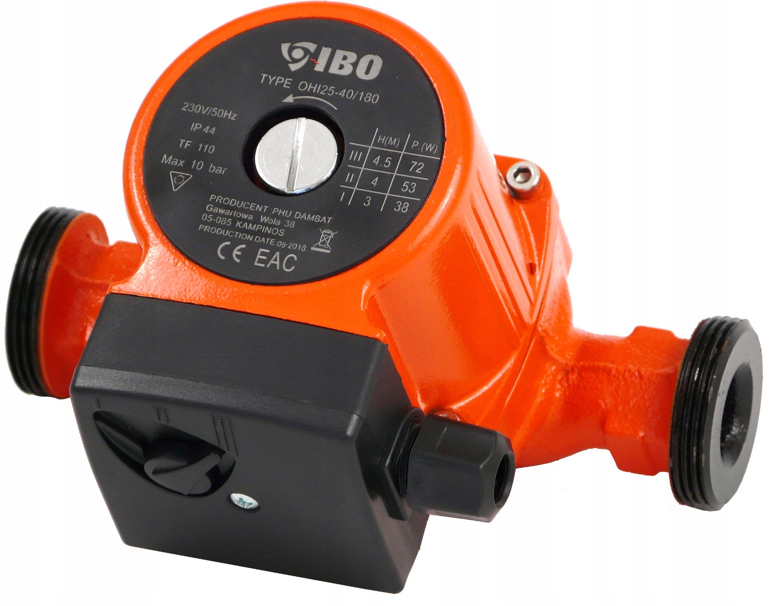 IBO OHI 25-40/180 POMPA CYRKULACYJNA OBIEGOWA MOCNA WYDAJNA 3 BIEGOWA USZCZ