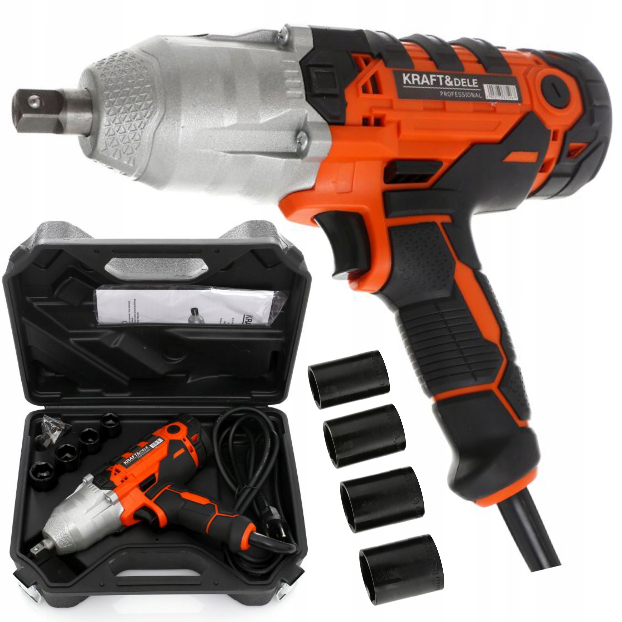 KLUCZ ELEKTRYCZNY UDAROWY DO KÓŁ 720Nm 1/2" 2200W WALIZKA +4 NASADKI KD1556