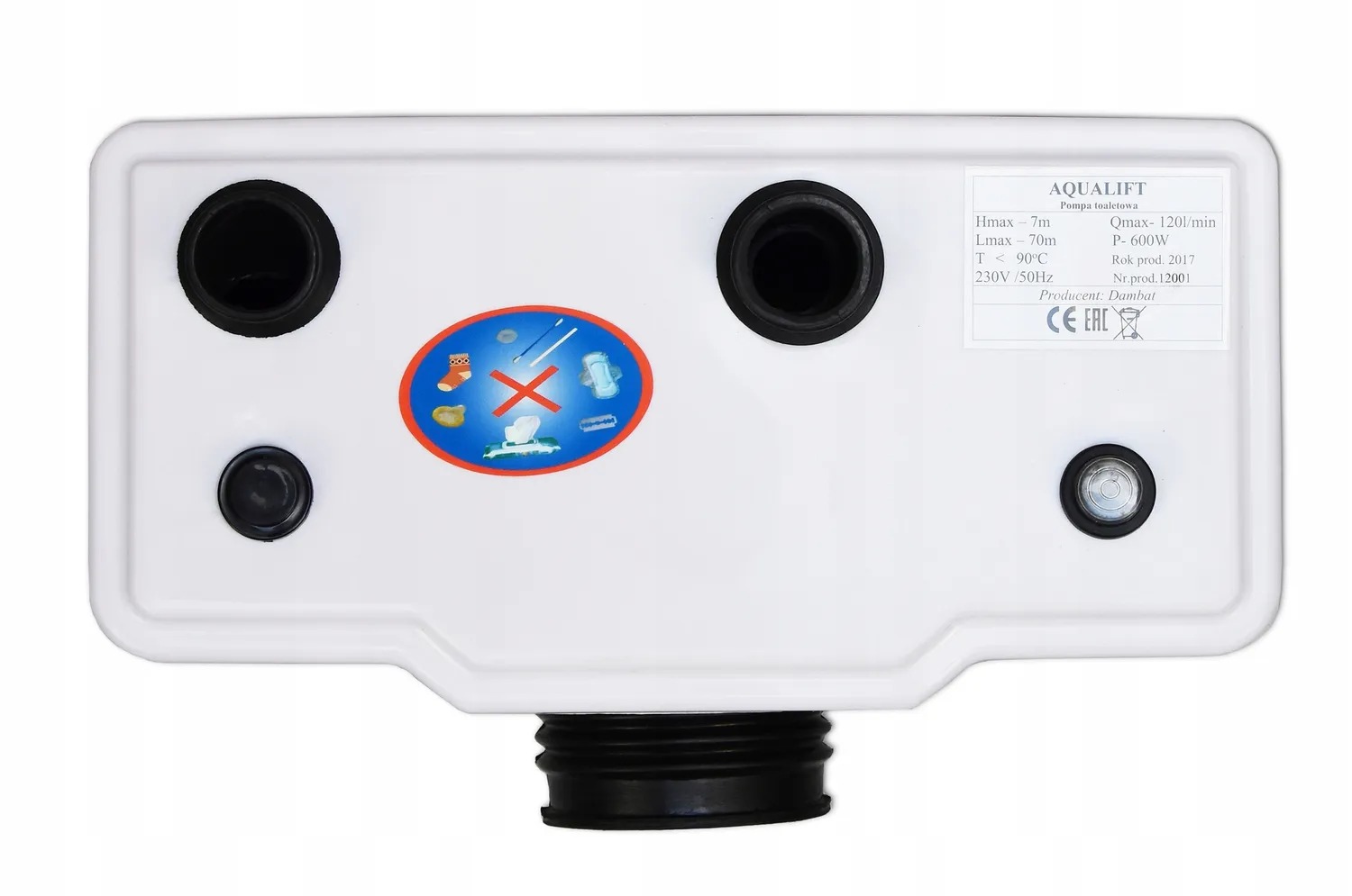 POMPA TOALETOWA AQUALIFT IBO Z ROZDRABNIACZEM WC AUTO 600W ODPROWADZENIE