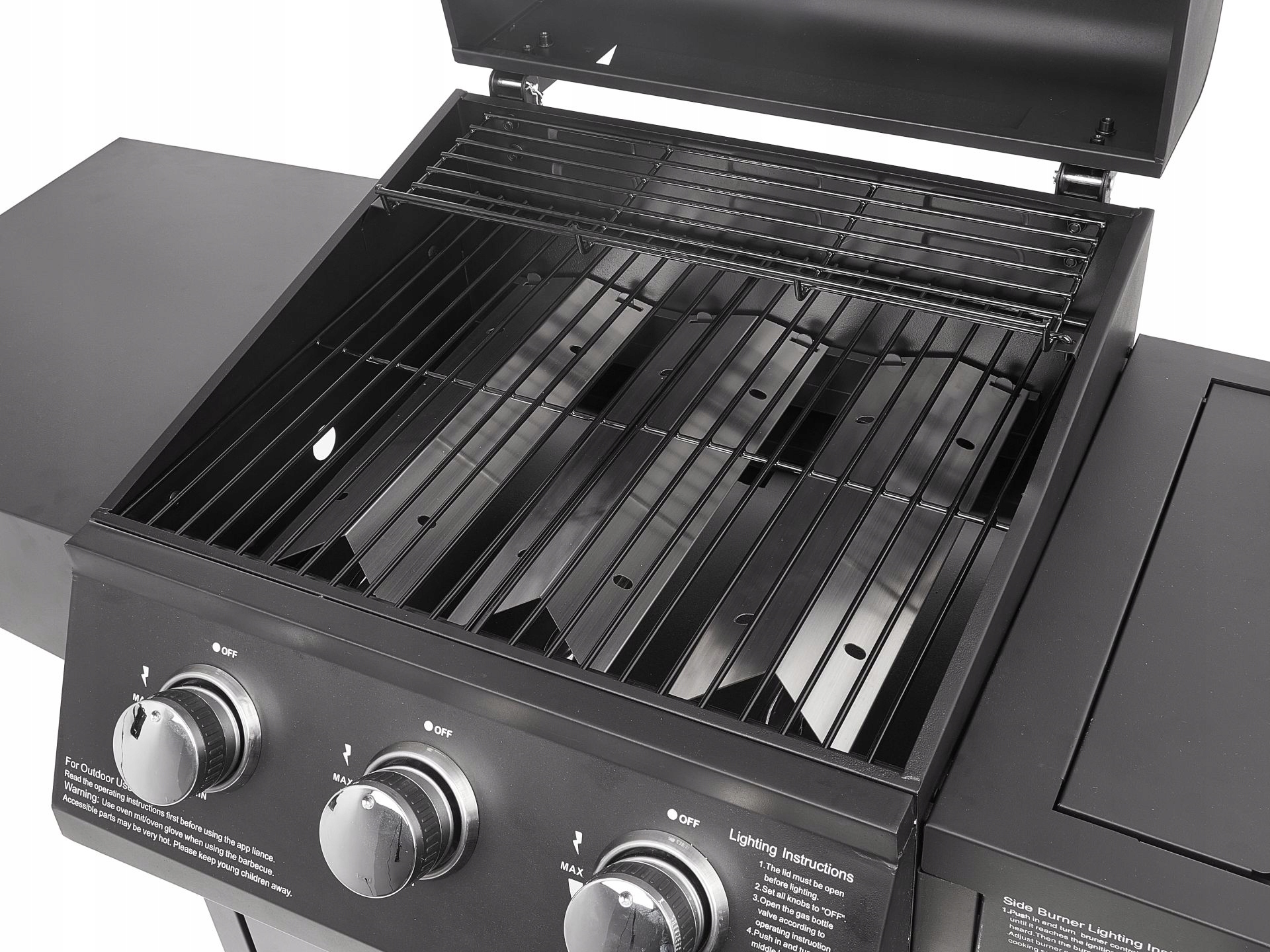 GAZOWY GRILL OGRODOWY 3+1 11,6 kW RUSZT 4 PALNIKI PALNIK BOCZNY KÓŁKA RUSZT