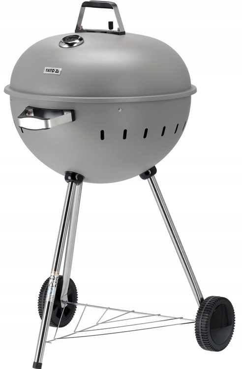 GRILL OGRODOWY WĘGLOWY OKRĄGŁY Z POKRYWĄ RUSZT XXL KÓŁKA POKRYWA 54CM 20301