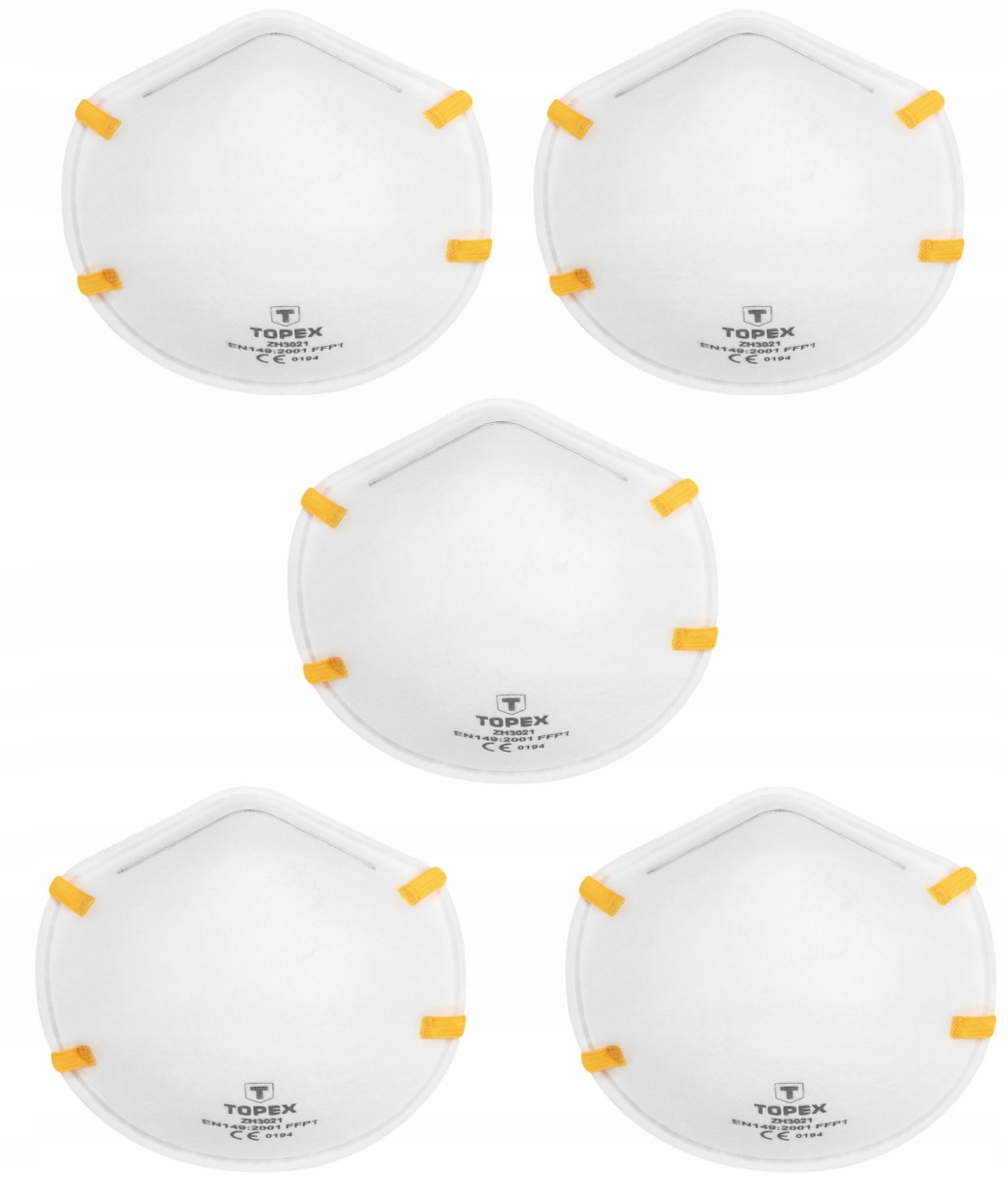 PÓŁMASKA PRZECIWPYŁOWA JEDNORAZOWA TOPEX 5SZT