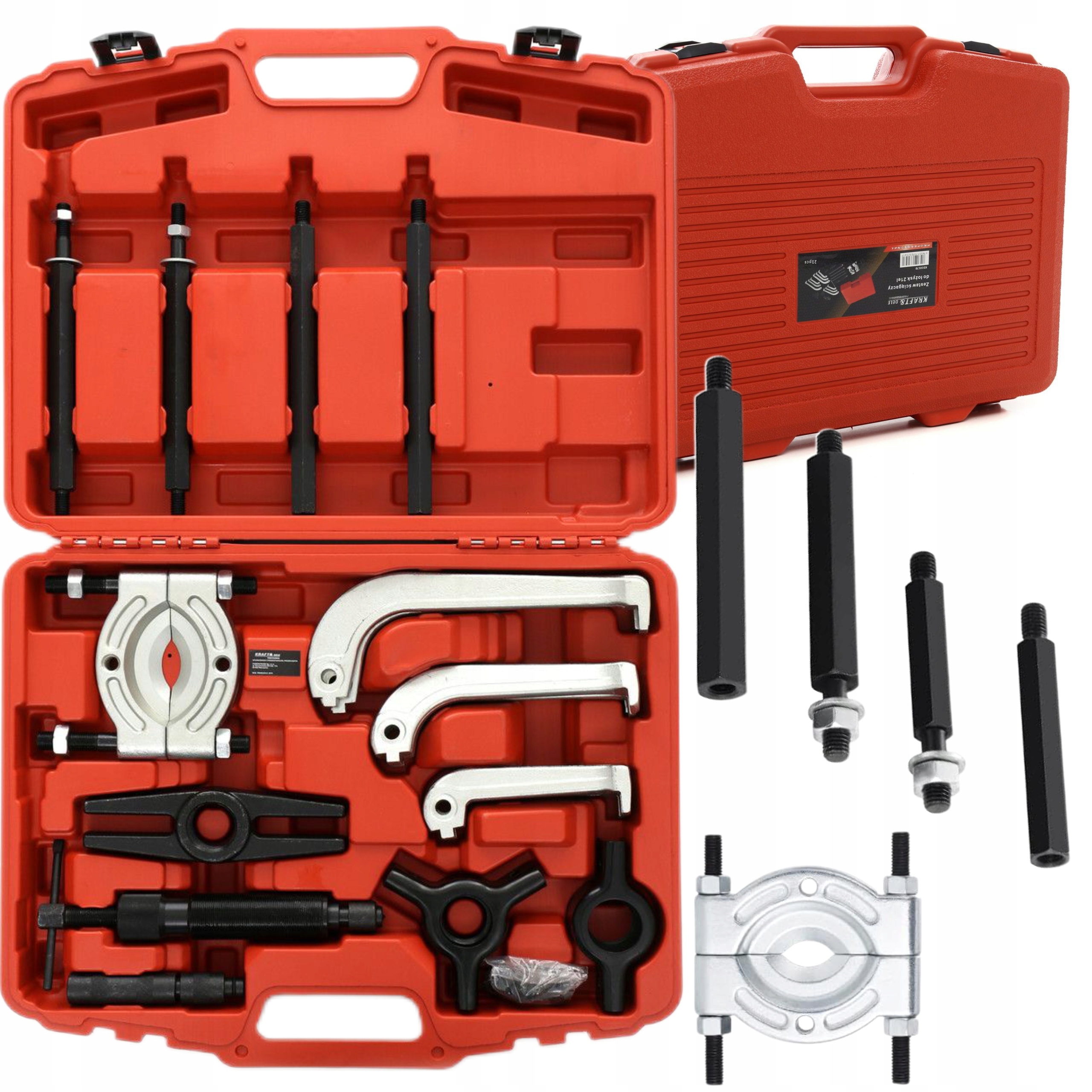 KRAFT&DELE ZESTAW ŚCIĄGACZY DO ŁOŻYSK 21 ELEMENTÓW WALIZKA KD10170