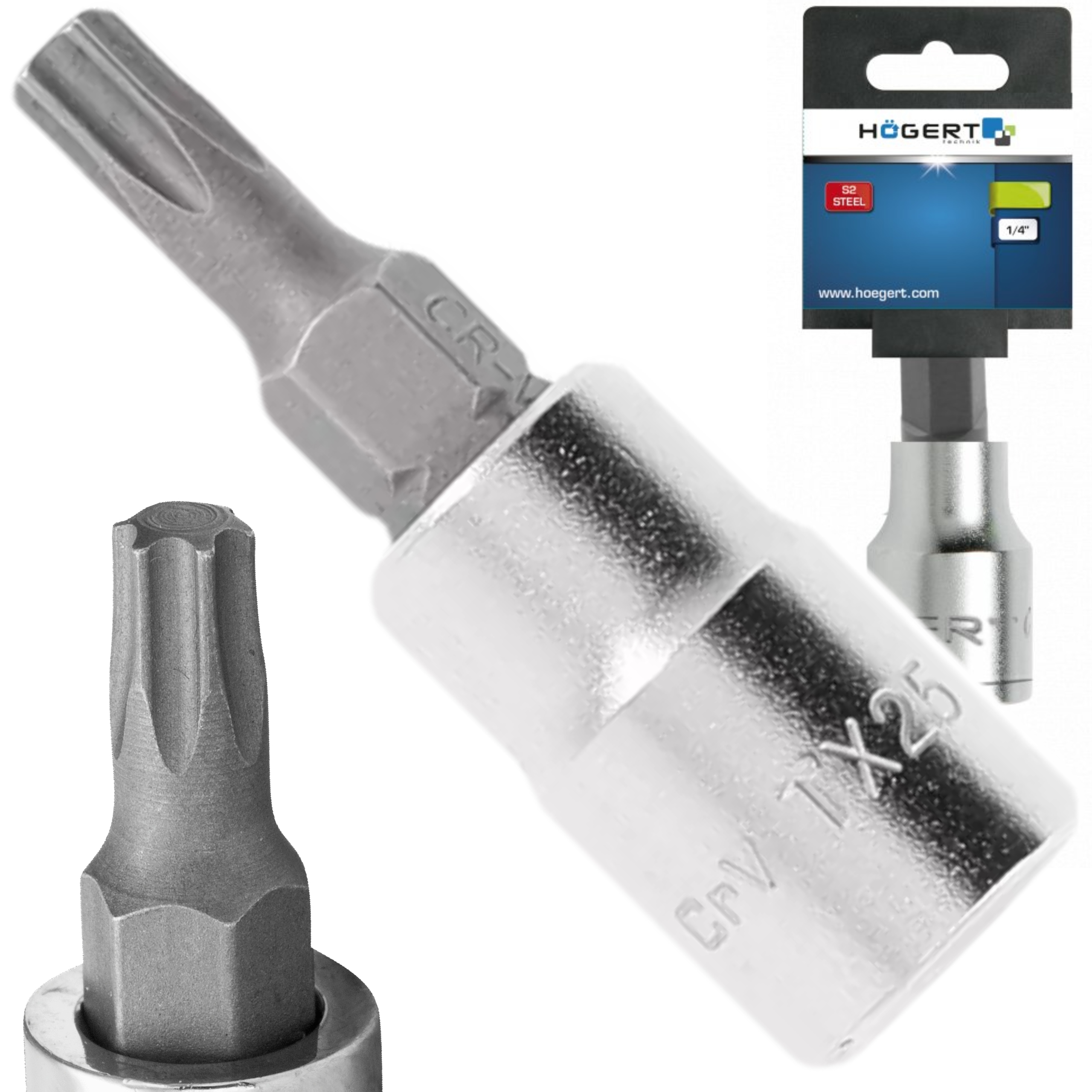 HOGERT KLUCZ TRZPIENIOWY T30 1/4 ZE STALI STOPOWEJ S2 58-60 HRC HT1S647