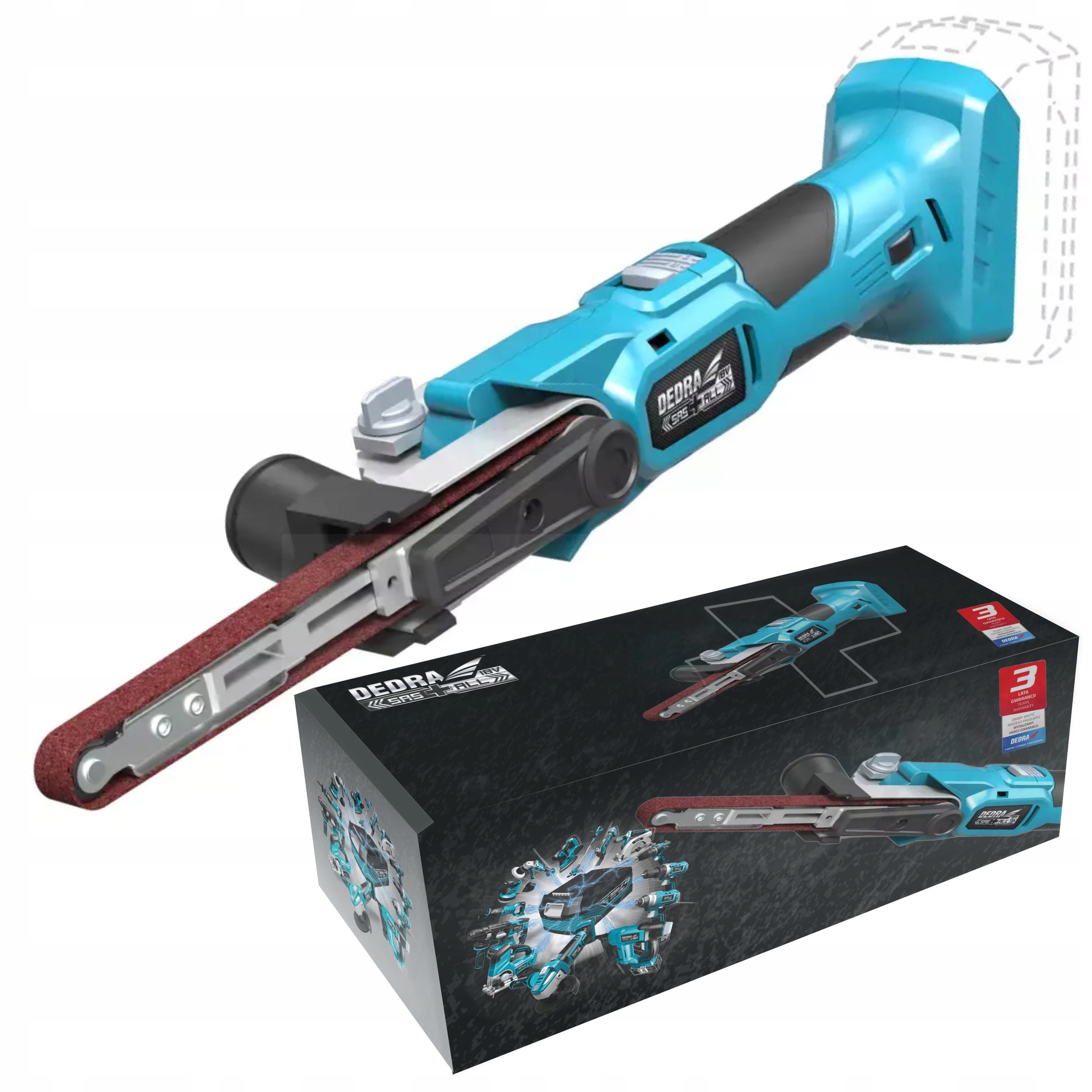 DEDRA DED6917 PILNIK TAŚMOWY SZLIFIERKA AKUMULATOROWA 457mm x 13mm 18V