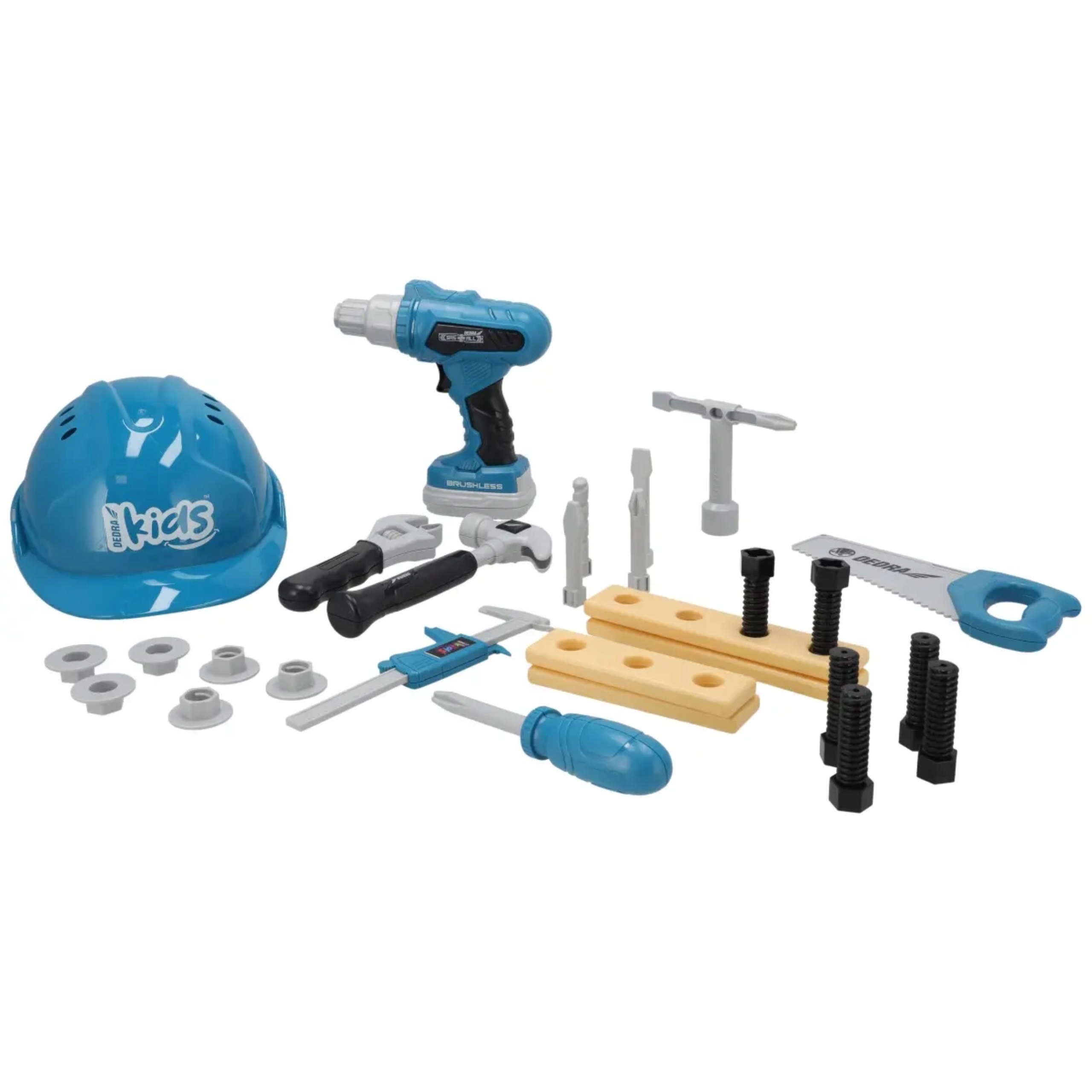 DEDRA ZESTAW ZABAWKOWY 28SZT WKRĘTARKA PLECAK NARZĘDZIA DLA DZIECI M315.006