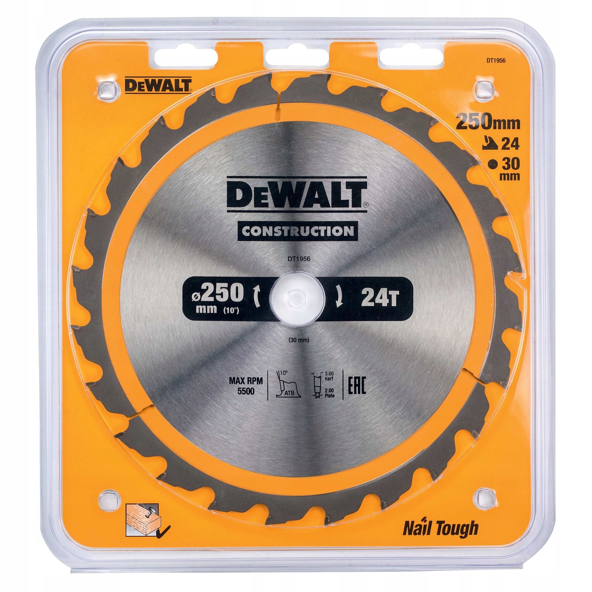 DEWALT TARCZA PIŁA DO DREWNA 250MM 30MM 24Z DT1956