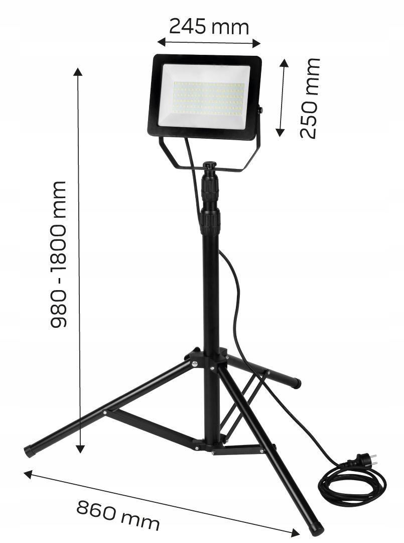NEO REFLEKTOR POJEDYNCZY LED + STATYW 8500lm 100W