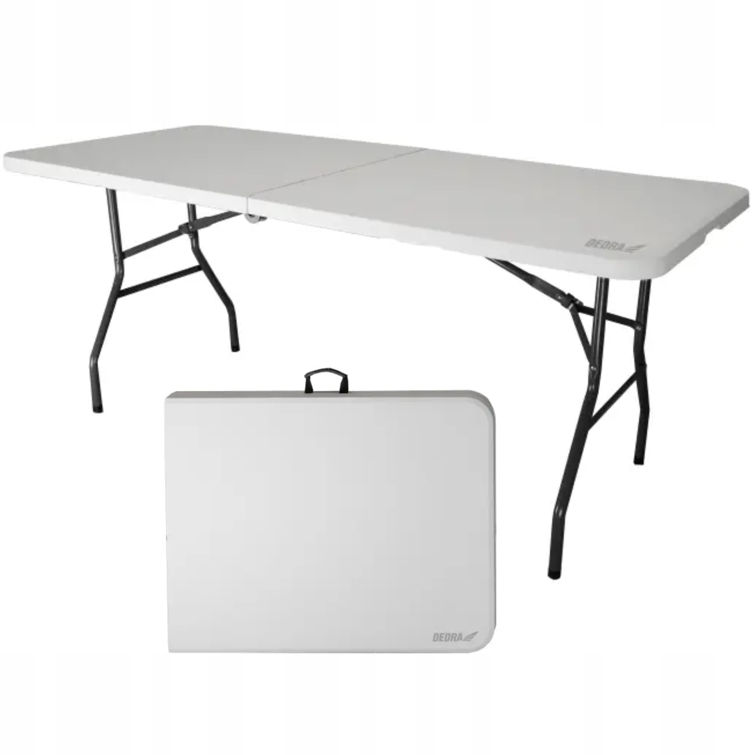 DEDRA STÓŁ OGRODOWY SKŁADANY CAMPING WALIZKA N1030 HDPE + STAL 180x74x74cm