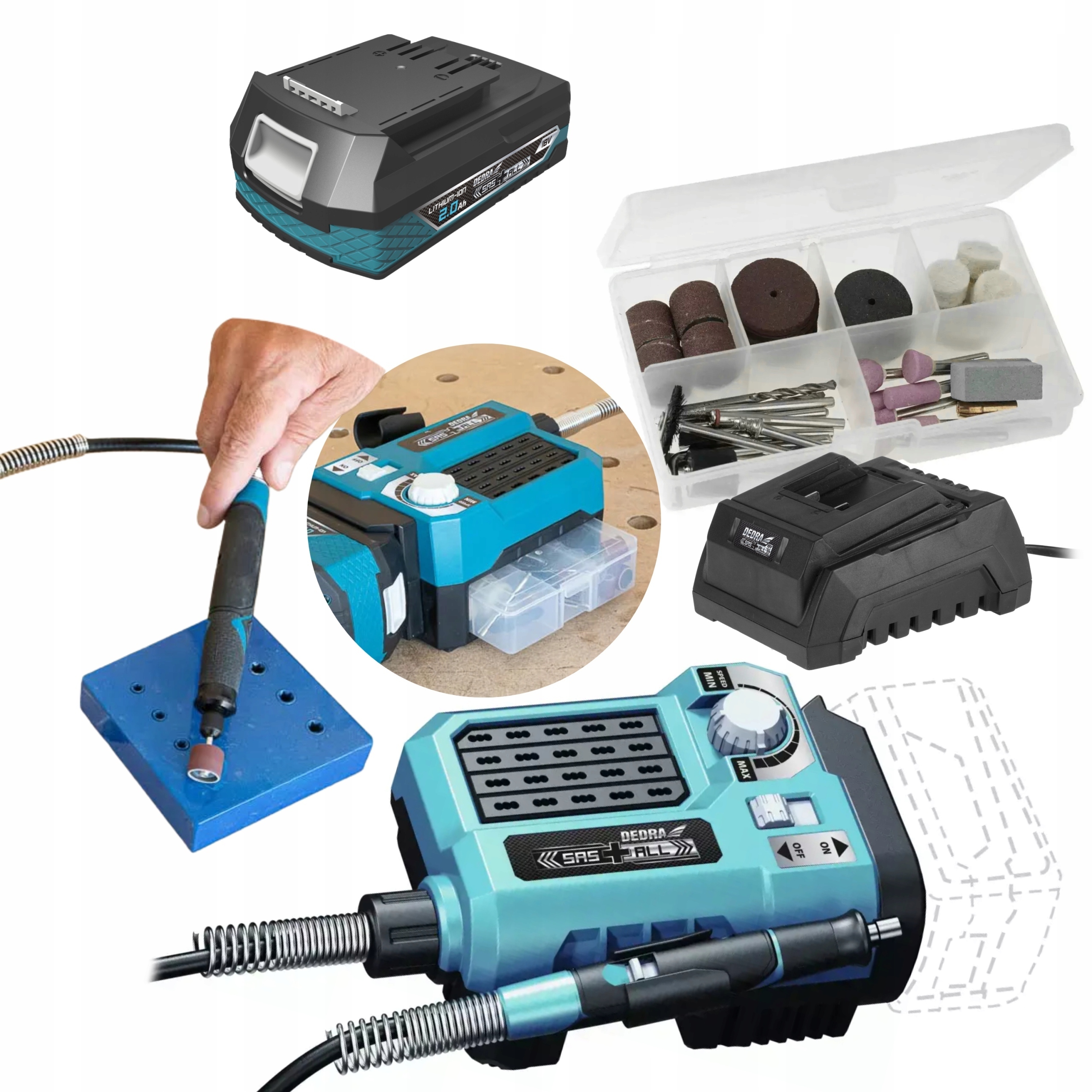 DEDRA AKUMULATOROWA MINI SZLIFIERKA DED6903 +2Ah