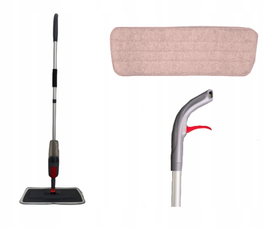 MOP PŁASKI ZE SPRYSKIWACZEM 118CM ZBIORNIK 350 ML WKŁAD Z MIKROFIBRY KRAFT