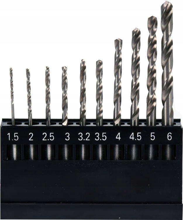 YATO ZESTAW KOMPLET WIERTŁA DO METALU HSS 1.5mm-6mm HEX 10SZT. YT-44888