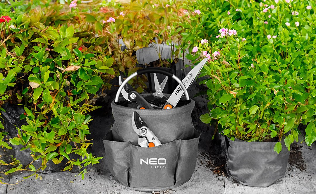 NEO TORBA OGRODOWA DO 15kg 6 KIECZENI ORGANIZER NARZĘDZI OGRODOWYCH 15-963
