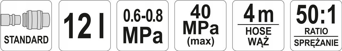 YATO 07067 TOWOTNICA SMAROWNICA PNEUMATYCZNA 12L
