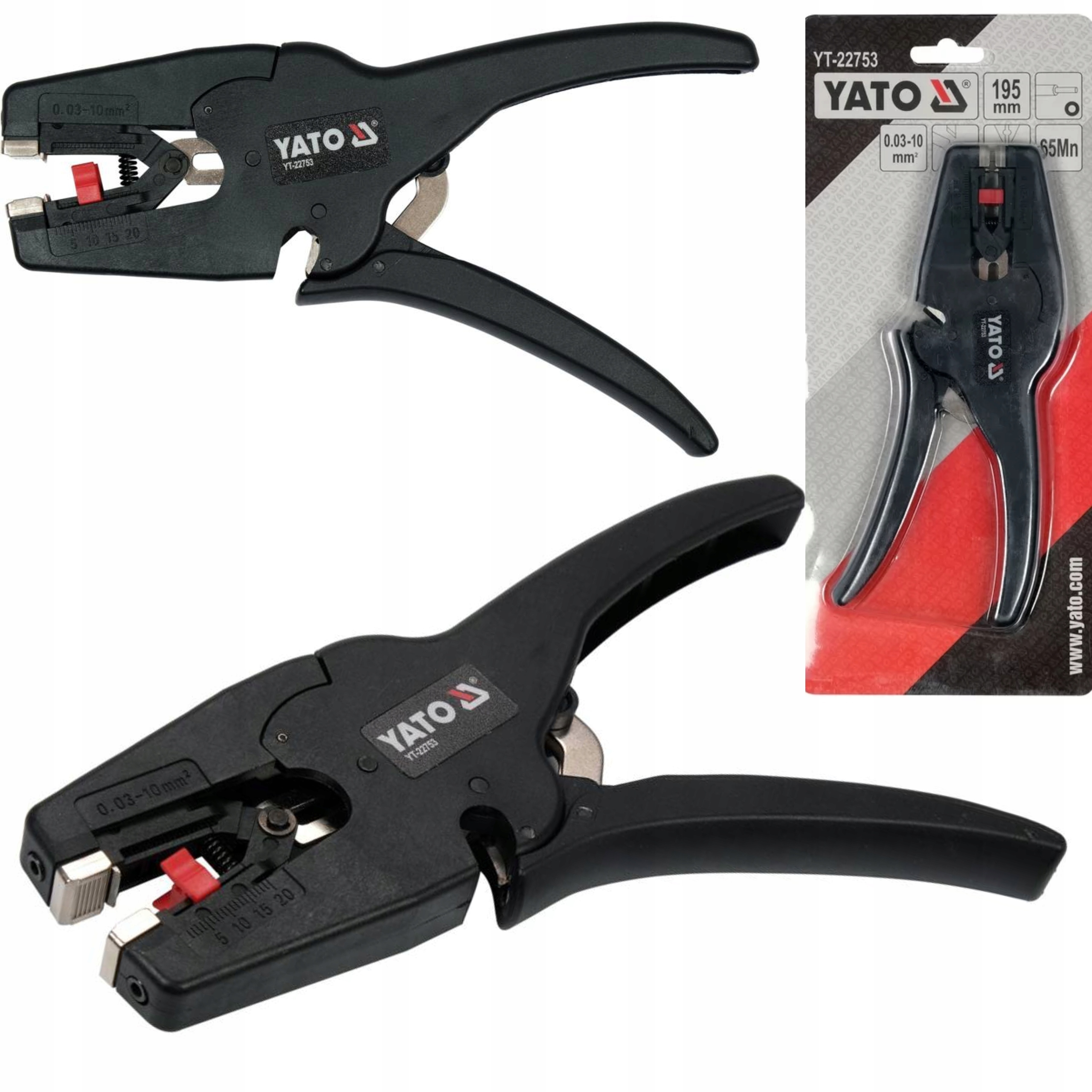 YATO LEKKI AUTOMAT ŚCIĄGACZ IZOLACJI 0.03-10 MM2 DLA ELEKTRYKA YT-22753