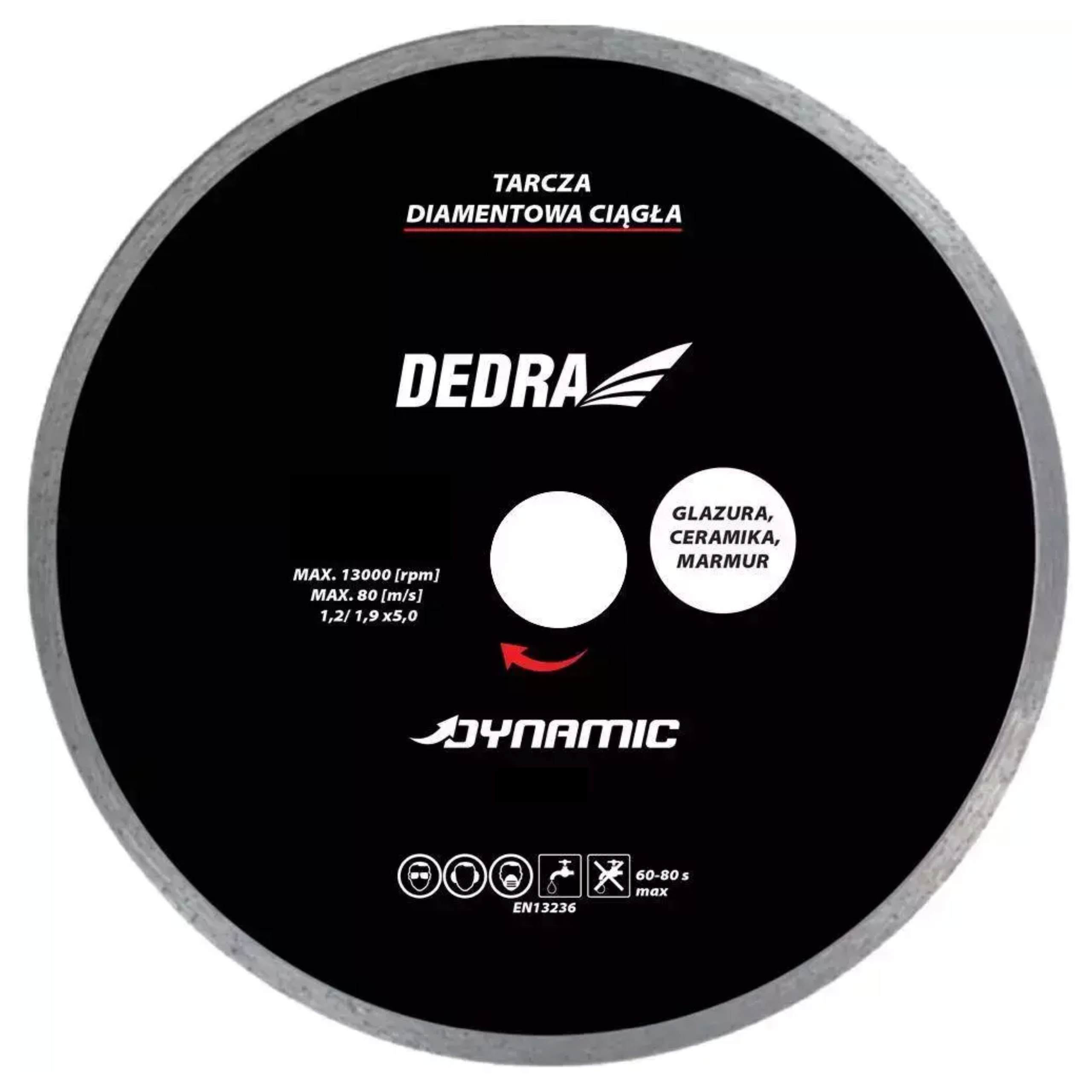 DEDRA TARCZA DIAMENTOWA DO CIĘCIA GLAZURY 125MMx22,2MM DYNAMIC DEDRA HP2102