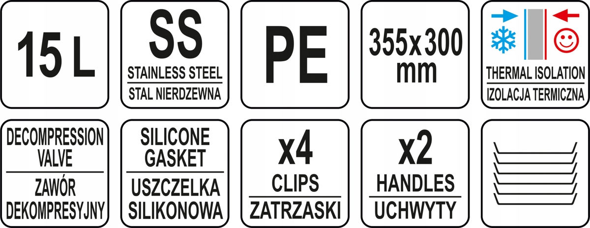 YATO YG-09225 TERMOS TRANSPORTOWY OKRĄGŁY 15L
