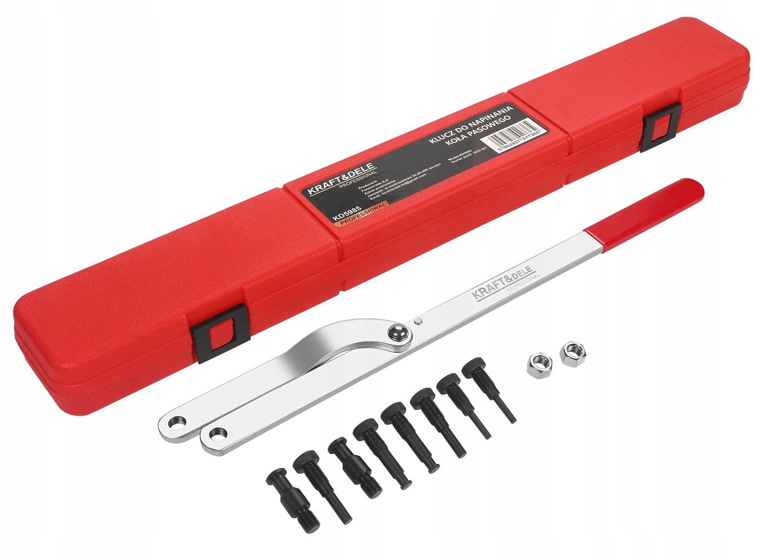 KRAFT&DELE KLUCZ DO NAPINANIA KOŁA PASOWEGO 40–220mm ZESTAW WALIZKA KD5985