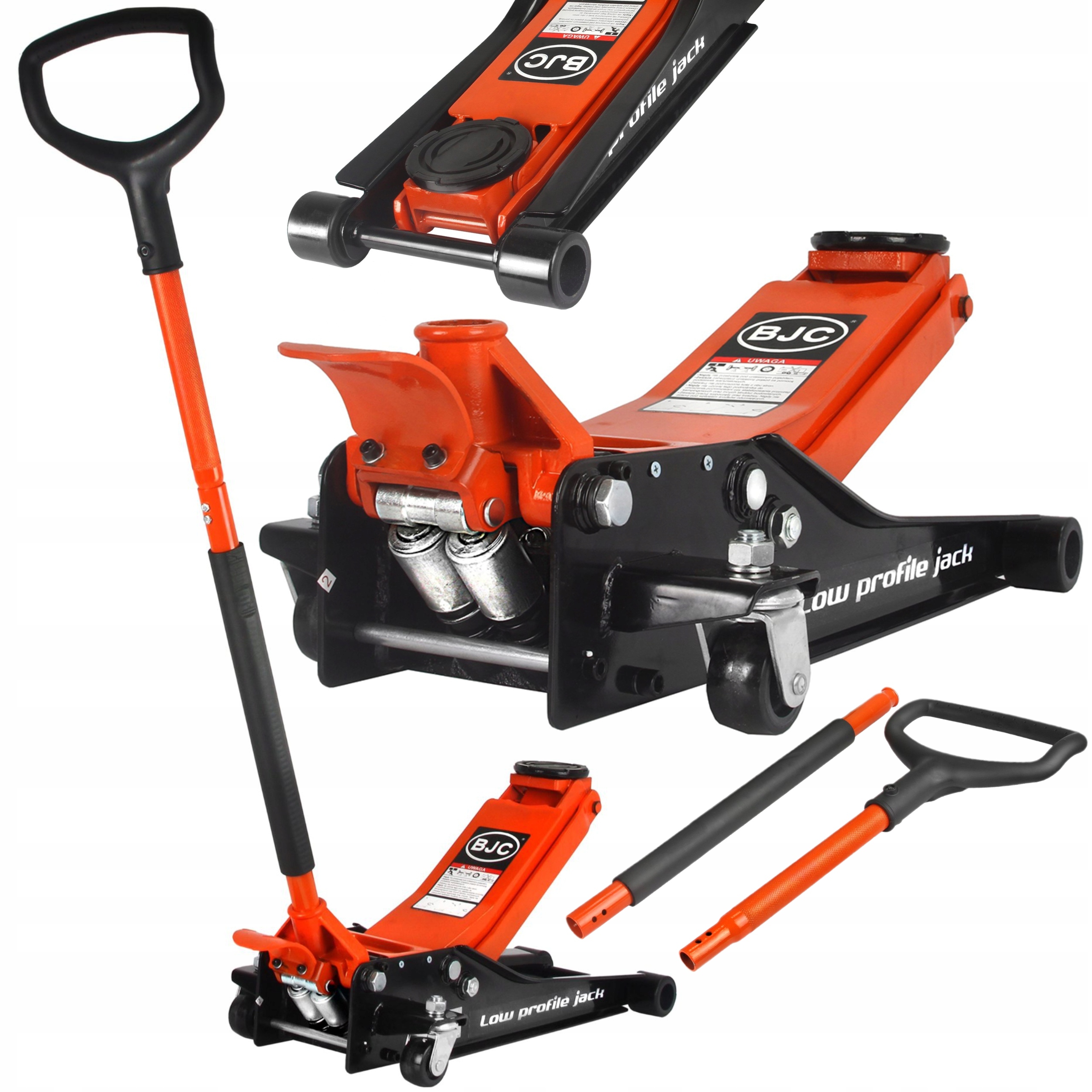 BJC PODNOŚNIK NISKOPROFILOWY 3T LOW PROFILE JACK 80-510mm + GUMA M80233