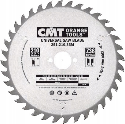 CMT PILARKA TARCZOWA PIŁA UNIWERSALNA DO DREWNA 165X20MM 24Z 291.165.24H