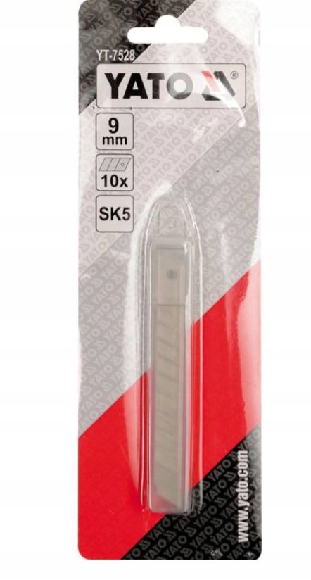 YATO OSTRZE ŁAMANE ZAPASOWE ZE STALI SK 5 DO NOŻYKA 9mm 10 SZTUK YT-7528
