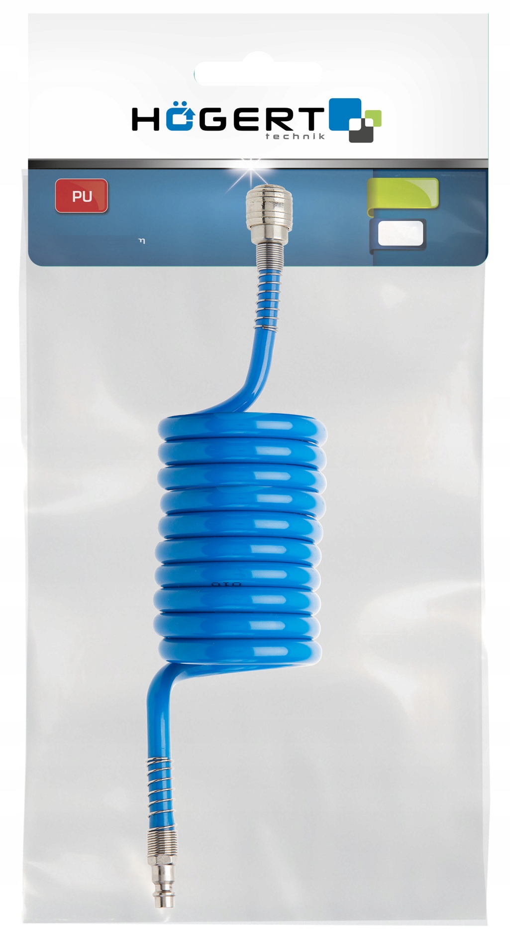 HOGERT PRZEWÓD CIŚNIENIOWY PU 15M 6X8MM HT4R892 WĄŻ SPIRALNY PNEUMATYCZNY