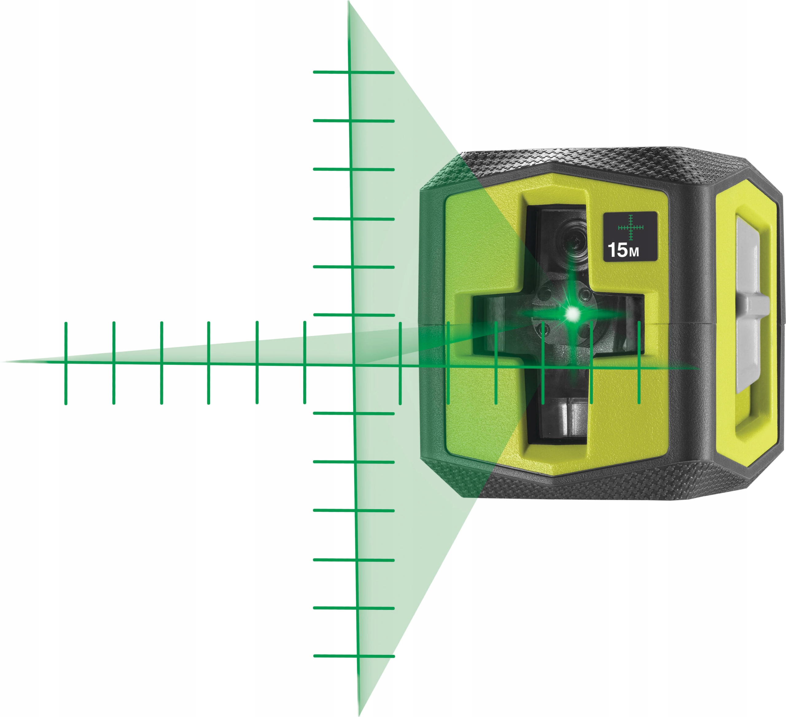 RYOBI LASER KRZYŻOWY POZIOMICA ZIELONY 10m +STATYW