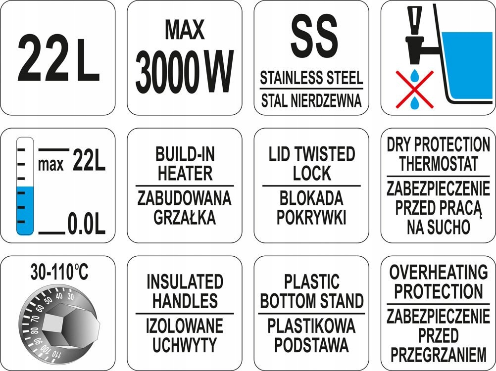 WARNIK DO WODY PODWÓJNA ŚCIANKA YATO YG-04324
