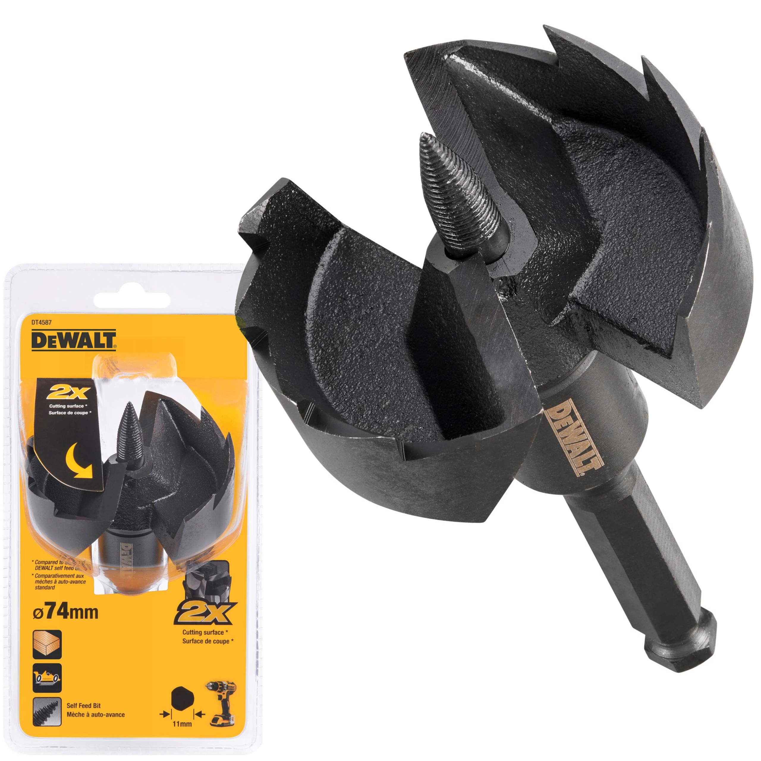 DeWALT DT4587 WIERTŁO SAMOWIERCĄCE GNIAZDOWE PUSZKOWE DO DREWNA 74mm DT4587