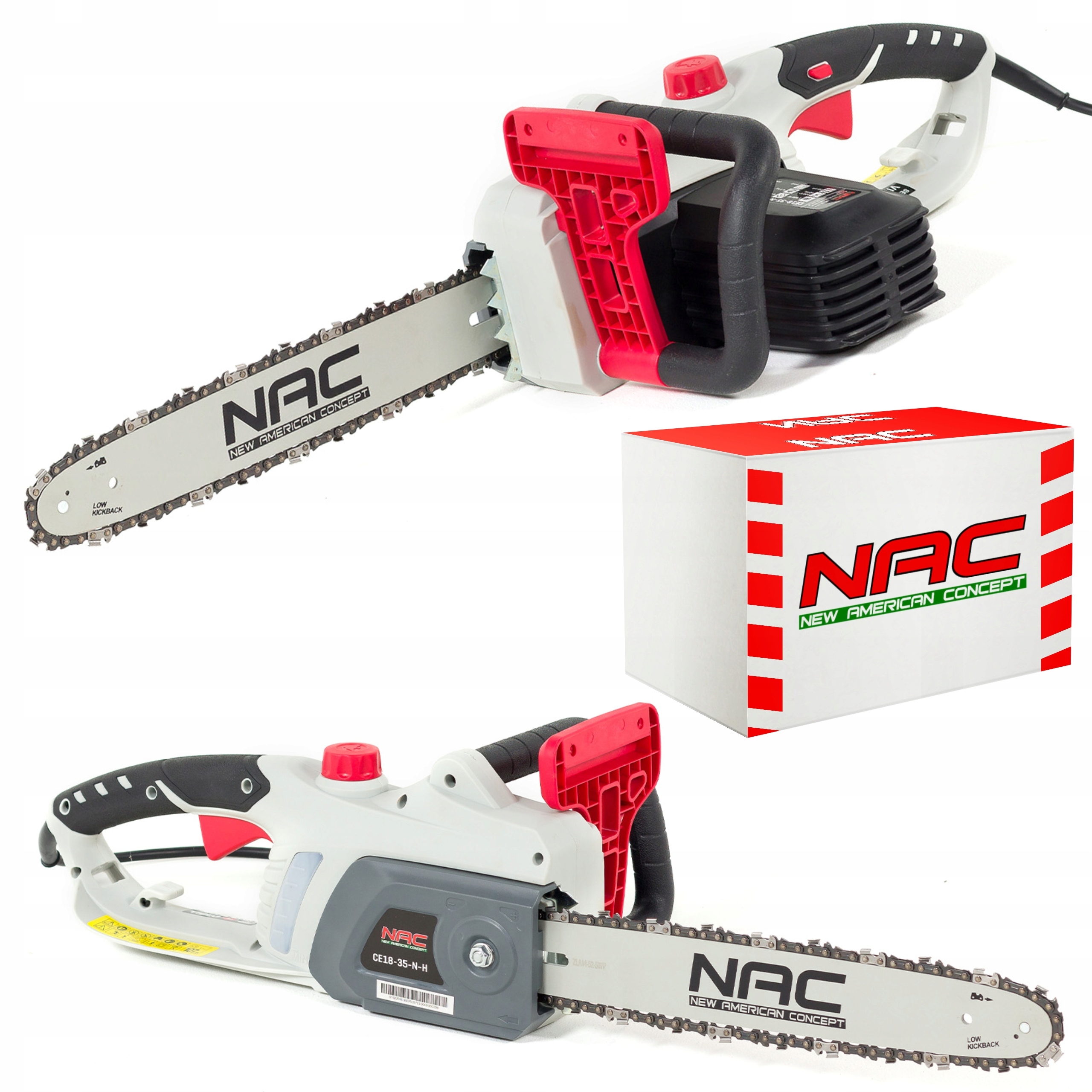 NAC PIŁA ŁAŃCUCHOWA ELEKTRYCZNA PILARKA DO DREWNA 1800 W 35CM 13M/S WYDAJNA