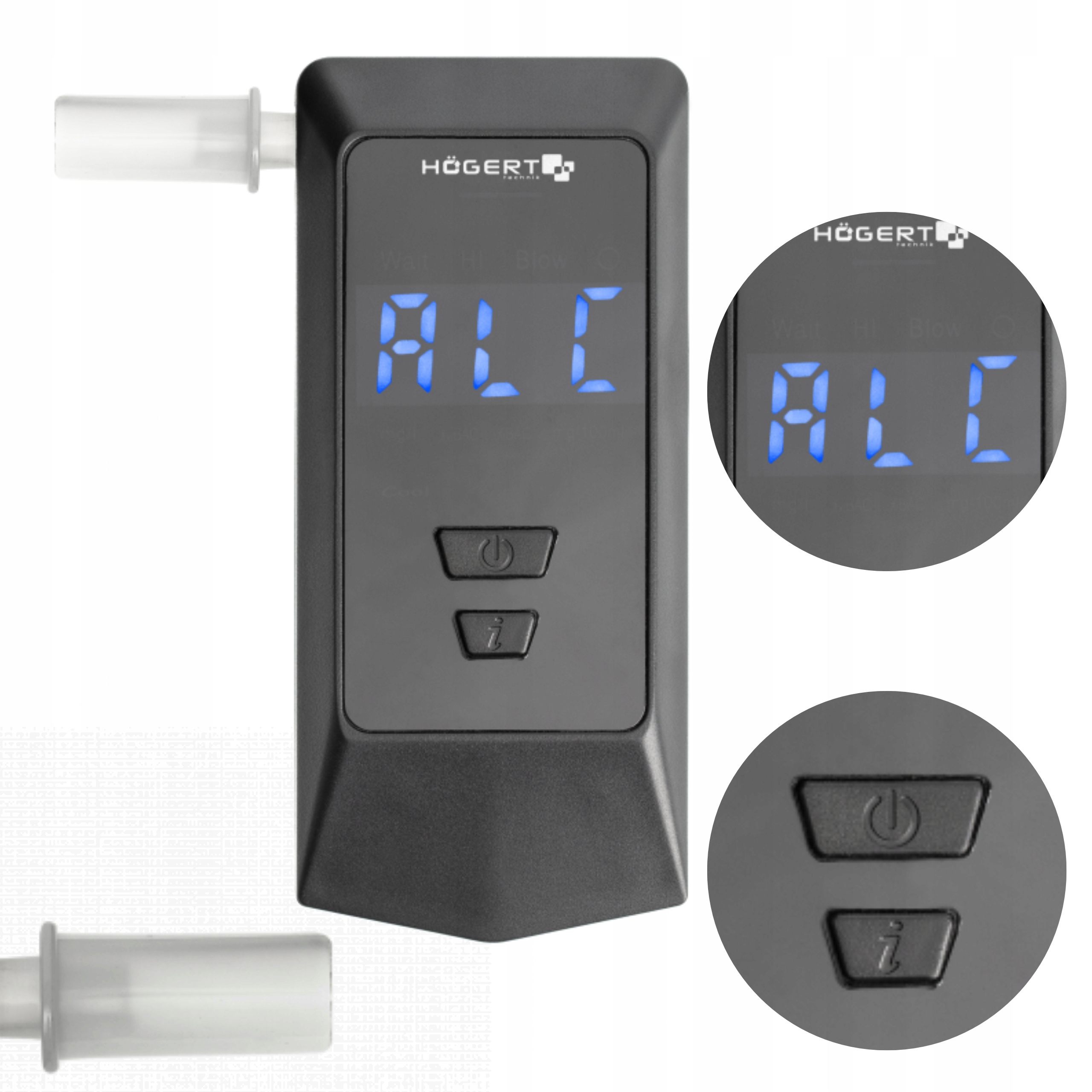HOEGERT ALKOMAT Z WYŚWIETLACZEM LCD 0,08-1,99 BAC 3,7V HT8G011