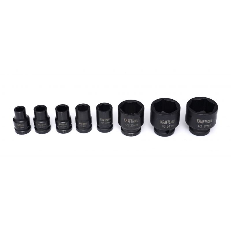 ZESTAW NASADEK NASADKI UDAROWE 1/2" 6 KĄTNE 16 szt. KRAFT&DELE KD11762