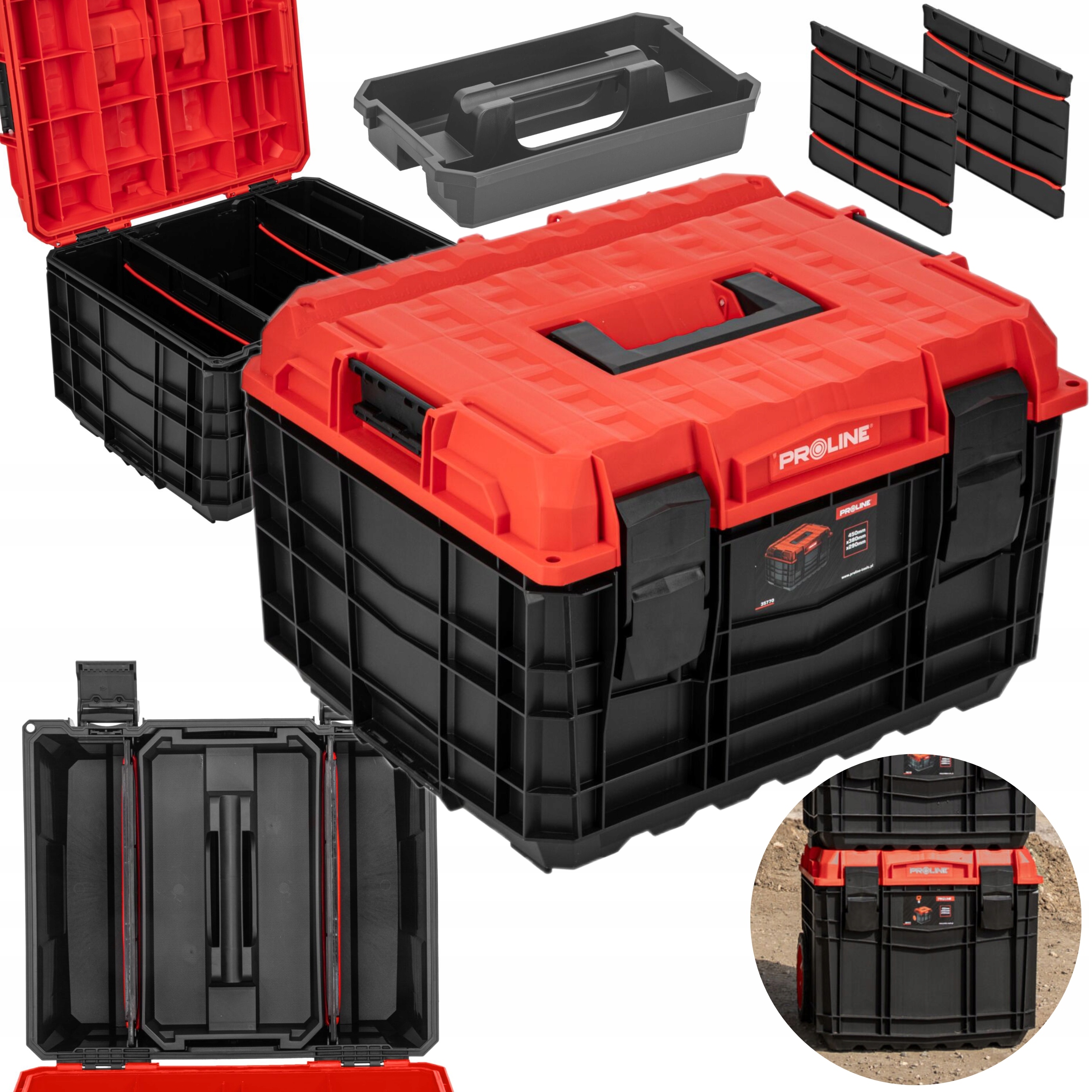 PROLINE SKRZYNIA NARZĘDZIOWA MODUŁOWA 450X380X290 ABS PRO 30 35770