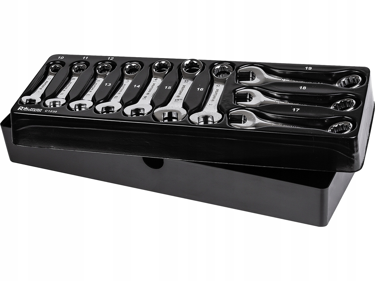 WKŁAD 10el. KLUCZE PŁASKO-OCZKOWE KRÓTKIE 10-19mm