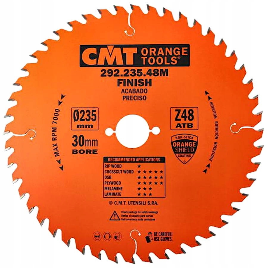 CMT TARCZA DO CIĘCIA POPRZECZNEGO DREWNA LAMINATÓW 235X30MM 48Z 292.235.48M